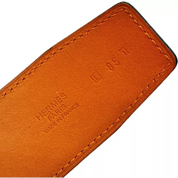 HERMES Constance H Belt 85 White Orange Square In L Leather main image 7